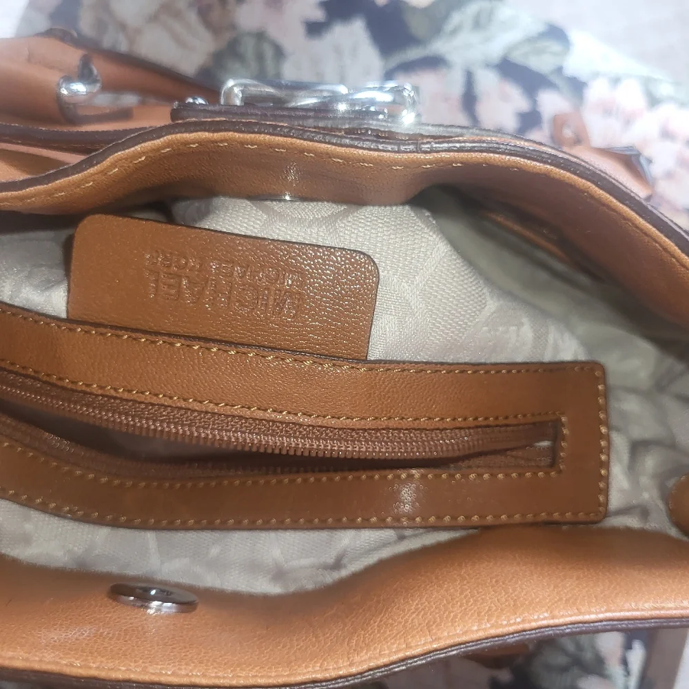 Michael Kors Leather Satchel with Silver Hardware
